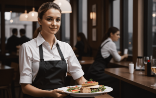 Waitress in a pub restaurant