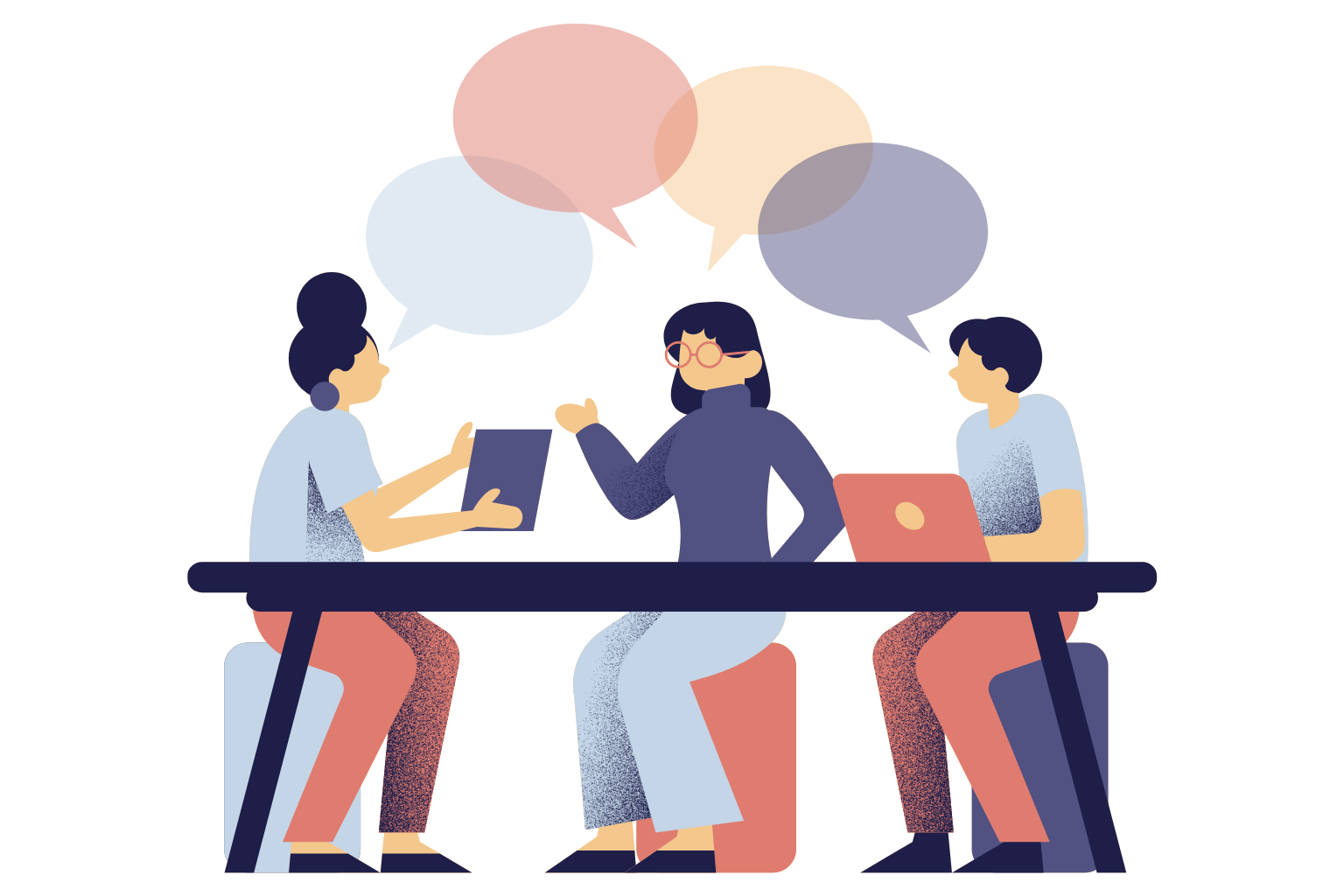 3 people sitting around a table. Resolve Workplace Disputes Before They Reach Tribunal